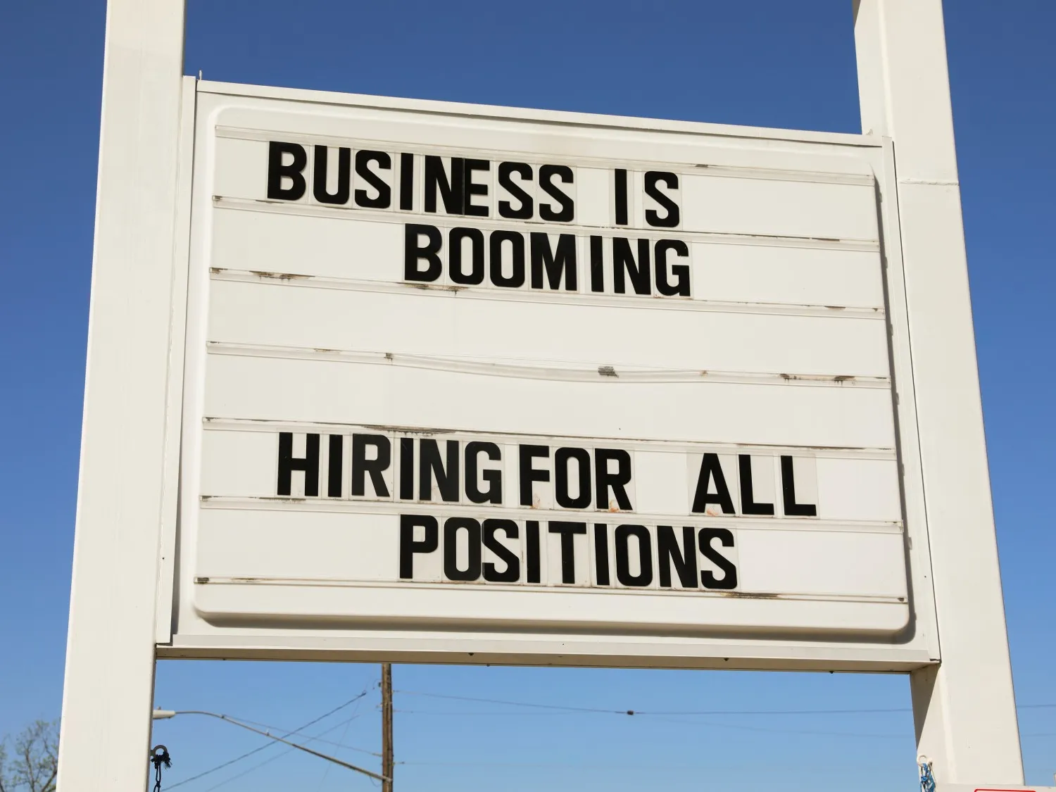 Business is booming sign - working and employment