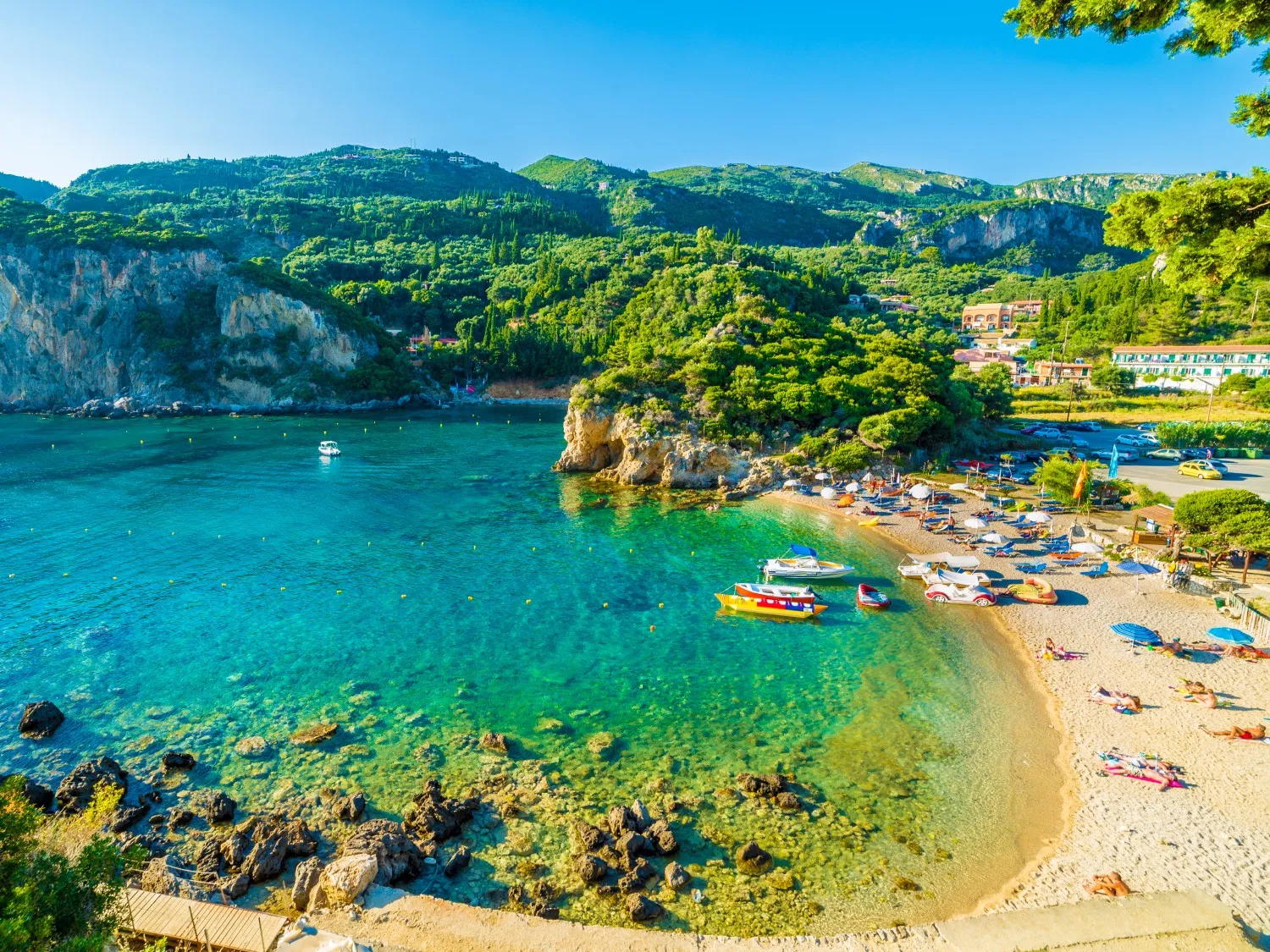 Beautiful beach in Corfu island, Greece, Europe