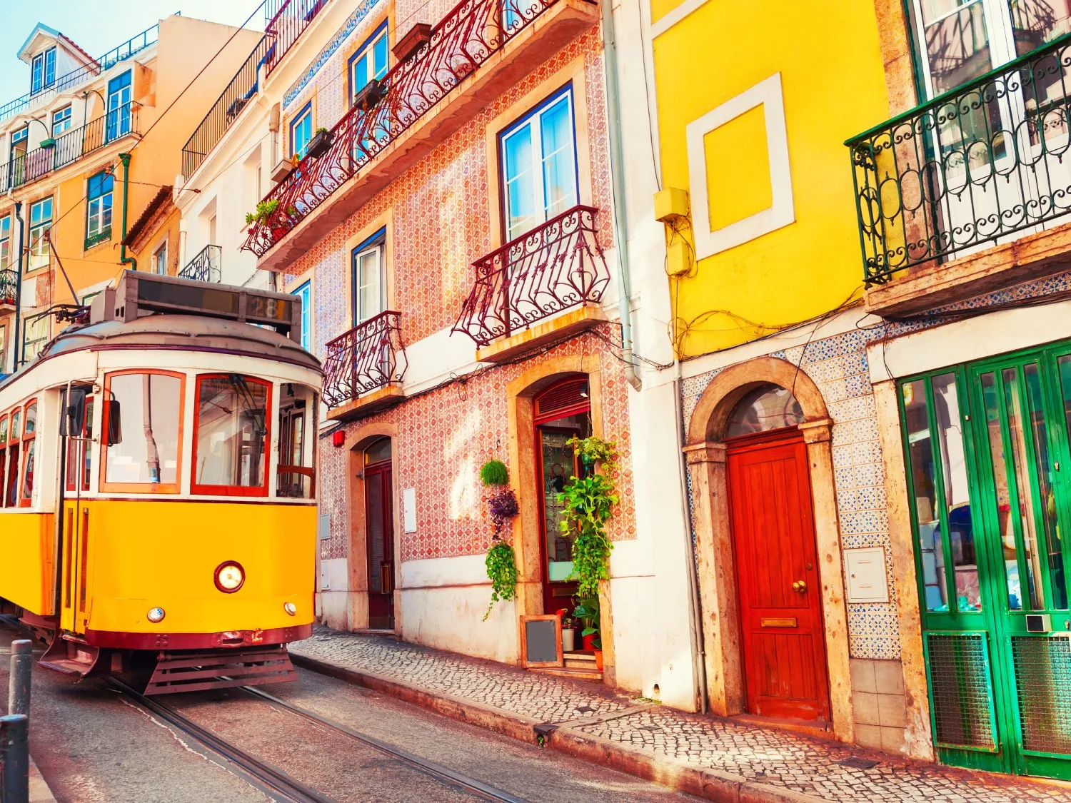 Lisbon streets and trams