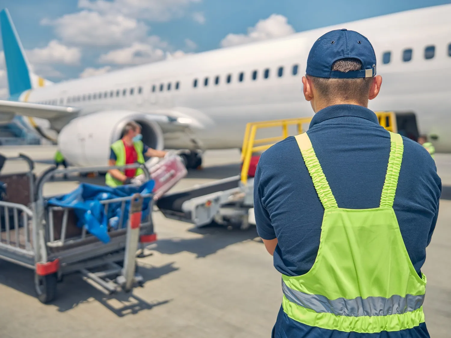 Airport luggage worker