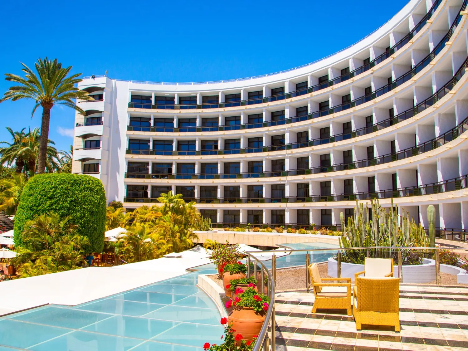 Large typical hotel with pool 